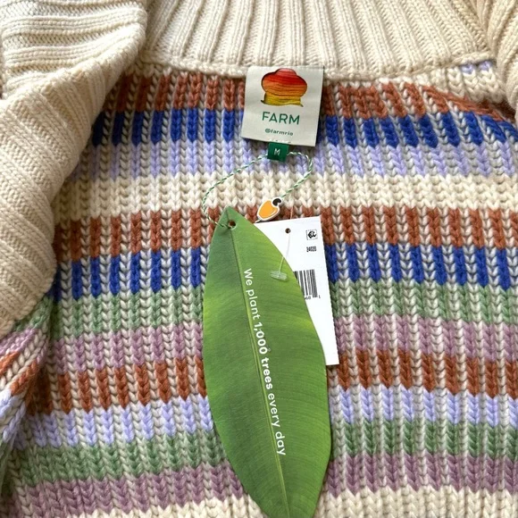 FARM Rio Bold Stitch Knit Cardigan, Size M, NWT - Picture 14 of 15